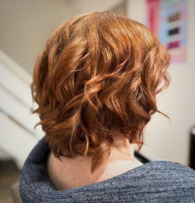 copper hair colour and curl styling